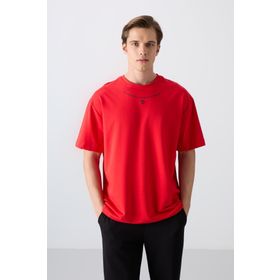 Tommy Life 88343 Fiesta Pamuklu Kalın Yumuşak Dokulu Oversize Fit Baskılı Erkek T-Shirt