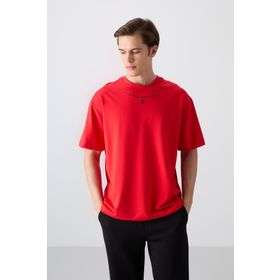Tommy Life 88343 Fiesta Pamuklu Kalın Yumuşak Dokulu Oversize Fit Baskılı Erkek T-Shirt