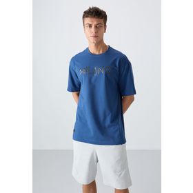 Tommy Life 88345 Parlament Pamuklu Kalın Yumuşak Dokulu Oversize Fit Baskılı Erkek T-Shirt