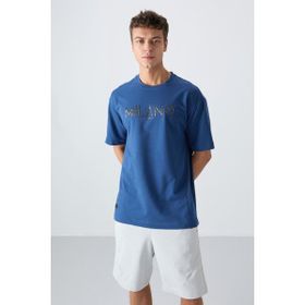 Tommy Life 88345 Parlament Pamuklu Kalın Yumuşak Dokulu Oversize Fit Baskılı Erkek T-Shirt