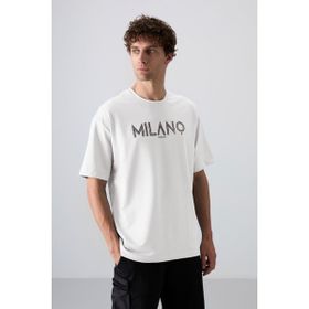 Tommy Life 88345 Parlament Pamuklu Kalın Yumuşak Dokulu Oversize Fit Baskılı Erkek T-Shirt