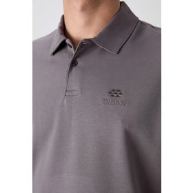 Tommy Life 88348 Koyu Gri Pamuklu Kalın Yumuşak Dokulu Standart Fit Basic Polo Yaka Erkek T-Shirt