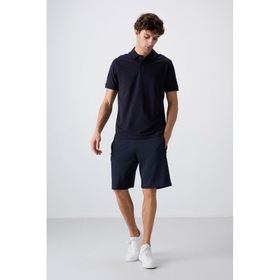 Tommy Life 88351 Lacivert Pamuklu Kalın Yumuşak Dokulu Standart Fit Basic Polo Yaka Erkek T-Shirt