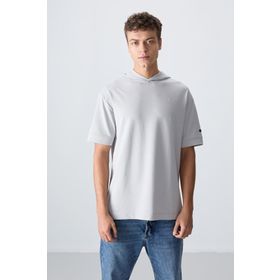 Tommy Life 88352 Taş Pamuklu Kalın Yumuşak Dokulu Oversize Fit Basic Erkek T-Shirt