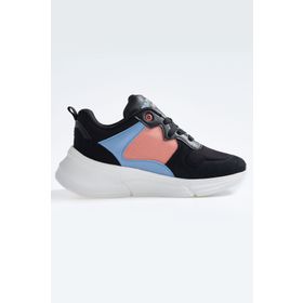 Tommy Life 89203 Siyah Bağcıklı Yüksek Taban File Detaylı Renkli Kadın Spor Ayakkabı