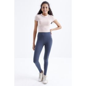 Tommy Life 94011 Yüksek Bel Toparlayıcı Slim Fit Dar Paça Orman Yeşili Kadın Tayt