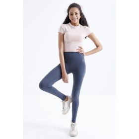 Tommy Life 94011 Yüksek Bel Toparlayıcı Slim Fit Dar Paça Orman Yeşili Kadın Tayt