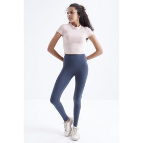 Tommy Life 94011 Yüksek Bel Toparlayıcı Slim Fit Dar Paça Orman Yeşili Kadın Tayt