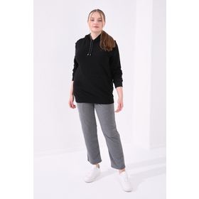 Tommy Life 94014 Gri Melanj Cepli Rahat Form Klasik Paça Büyük Beden Kadın Eşofman Altı