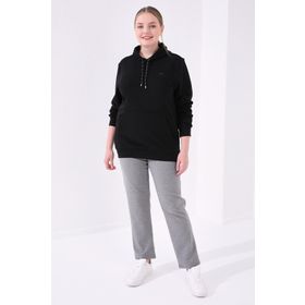 Tommy Life 94014 Gri Melanj Cepli Rahat Form Klasik Paça Büyük Beden Kadın Eşofman Altı