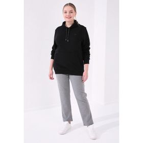 Tommy Life 94014 Gri Melanj Cepli Rahat Form Klasik Paça Büyük Beden Kadın Eşofman Altı
