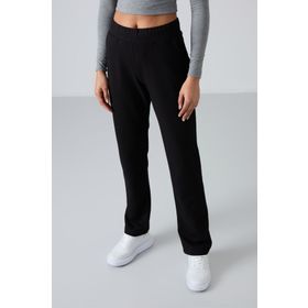 Tommy Life 94185 Yüksek Bel Cepli Rahat Form Klasik Paça Siyah Kadın Eşofman Altı