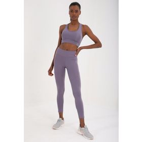 Tommy Life 94542_1 Yüksek Bel Toparlayıcılı Şerit Detaylı Slim Fit Dar Paça Eflatun Kadın Tayt