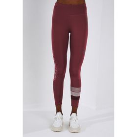 Tommy Life 94544 Bordo Yüksek Bel Yazı Baskılı Slim Fit Dar Paça Kadın Tayt