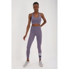 Tommy Life 94544 Eflatun Yüksek Bel Yazı Baskılı Slim Fit Dar Paça Kadın Tayt