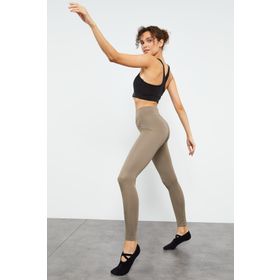 Tommy Life 94545 Camel Kadın Yüksek Bel Streç Slim Fit Dar Paça Tayt