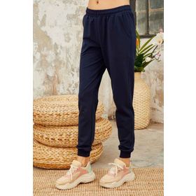 Tommy Life 94561 İndigo Yüksek Bel Jogger Rahat Form Manşetli Kadın Eşofman Altı