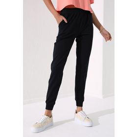 Tommy Life 94561 Lacivert Yüksek Bel Jogger Rahat Form Manşetli Kadın Eşofman Altı