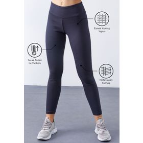 Tommy Life 94577 Antrasit Kadın Yüksek Bel Termal Slim Fit Dar Paça Tayt