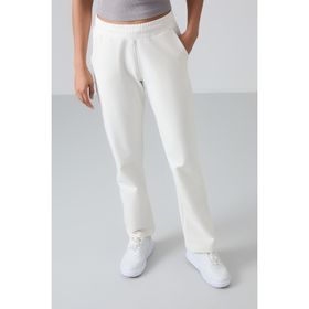 Tommy Life 94584 Ekru Kadın Yüksek Bel Cepli Standart Kalıp Klasik Paça Eşofman Alt