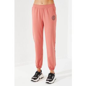 Tommy Life 94585 Pudra Çizgi Baskılı Rahat Form Lastik Paça Kadın Eşofman Altı