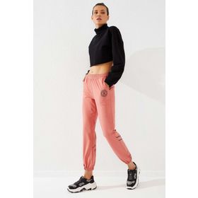Tommy Life 94585 Pudra Çizgi Baskılı Rahat Form Lastik Paça Kadın Eşofman Altı