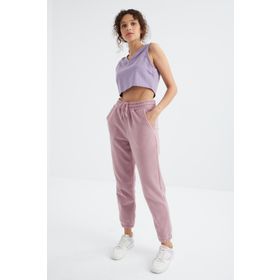 Tommy Life 94622 Gül Kurusu Cepli Bağcıklı Jogger Rahat Form Polar Kadın Eşofman Altı