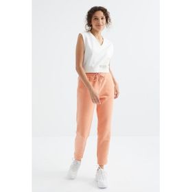 Tommy Life 94623 Kavun Içi Yüksel Bel Rahat Form Geniş Paça Cepli Kadın Polar Eşofman Altı