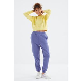 Tommy Life 94624 Açık Eflatun Yüksek Bel Rahat Form Basic Jogger Kadın Eşofman Altı