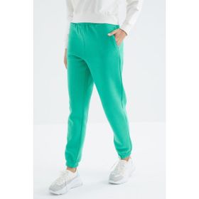 Tommy Life 94624 Deniz Yeşili Yüksek Bel Rahat Form Basic Jogger Kadın Eşofman Alt