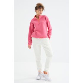 Tommy Life 94624 Ekru Yüksek Bel Rahat Form Basic Jogger Kadın Eşofman Alt