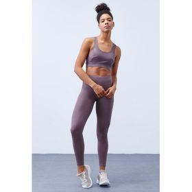 Tommy Life 95281 Gül Kurusu Yüksek Bel Toparlayıcılı Sırt Detaylı Slim Fit Büstiyer Kadın Tayt Takım
