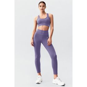 Tommy Life 95283 Eflatun Yüksek Bel Toparlayıcı Çapraz Sırt Detaylı Slim Fit Kadın Tayt Takımı