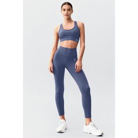 Tommy Life 95283 Yüksek Bel Toparlayıcı Çapraz Sırt Detaylı Slim Fit Petrol Kadın Tayt Takım