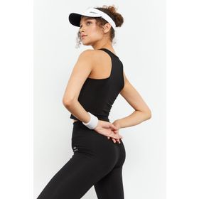 Tommy Life 95284 Siyah Kadın Yüksek Bel Kapri-Crop Atlet Slim Fit Tayt Takım