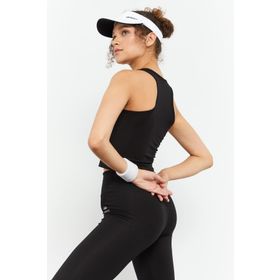 Tommy Life 95284 Siyah Kadın Yüksek Bel Kapri-Crop Atlet Slim Fit Tayt Takım