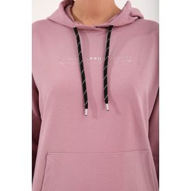 Tommy Life 95288 Kapüşonlu Kanguru Cep Oversize Lastik Paça Gül Kadın Eşofman Takımı