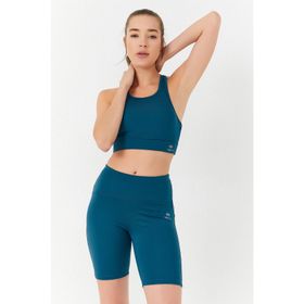 Tommy Life 95303 Yüksek Bel Toparlayıcı Büstiyer Biker Zümrüt Yeşili Kadın Tayt Takım
