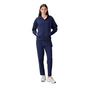 Tommy Life 95306 Kapüşonlu Gizli Cep Detaylı Standart Kalıp İndigo Kadın Eşofman Takımı