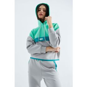 Tommy Life 95327 Taş Kapüşonlu Renk Bloklu Kadın Eşofman Takım