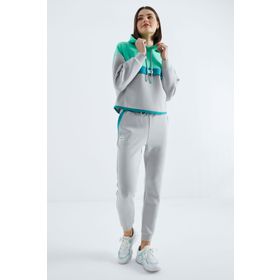 Tommy Life 95327 Taş Kapüşonlu Renk Bloklu Kadın Eşofman Takım
