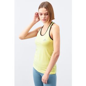 Tommy Life 97094 Çapraz Askılı Kolsuz Standart Kalıp Limon Sarı Kadın Spor Atlet
