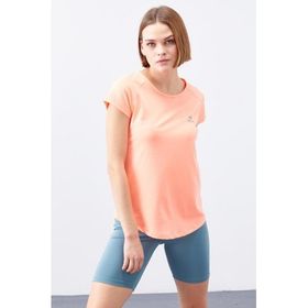 Tommy Life 97101 Mercan Kadın Sırt Pencereli Kısa Kol Standart Kalıp O Yaka T-Shirt