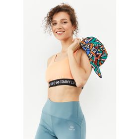 Tommy Life 97113 Yazı Şeritli Standart Kalıp U Yaka Spor Yavruağzı Kadın Büstiyer