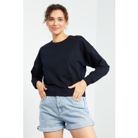 Tommy Life 97114 Lacivert Kadın Basic Rahat Form O Yaka Kadın Sweatshirt