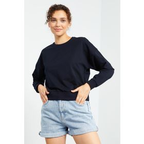 Tommy Life 97114 Lacivert Kadın Basic Rahat Form O Yaka Kadın Sweatshirt