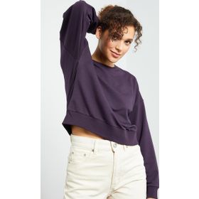 Tommy Life 97114 Mor Kadın Basic Rahat Form O Yaka Kadın Sweatshirt