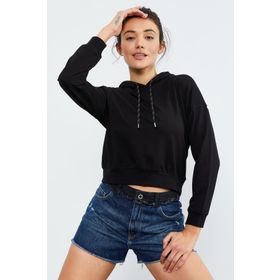 Tommy Life 97115 Siyah Kadın Uzun Kol Rahat Form Kapüşonlu Kadın Sweatshirt