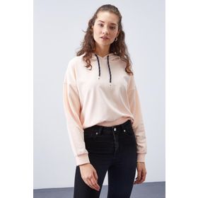 Tommy Life 97115 Somon Uzun Kol Rahat Form Kapüşonlu Kadın Sweatshirt