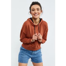 Tommy Life 97115 Tarçın Kadın Uzun Kol Rahat Form Kapüşonlu Kadın Sweatshirt
